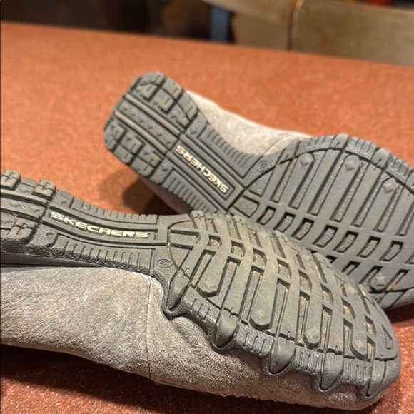 Sketchers Gray Perforated Suede Flats with Rounded Toe worn once - Picture 3 of 3